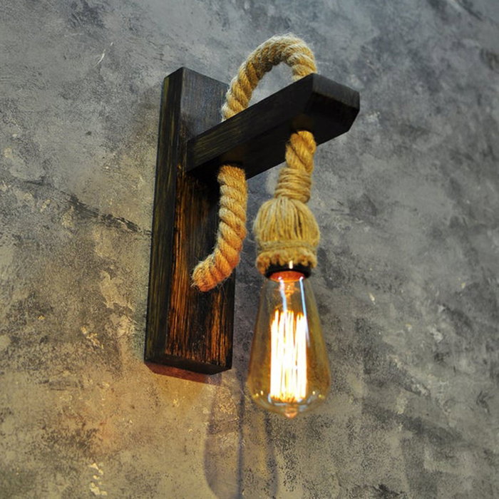 Opviq Aplique Rústico PP157 Madera de Abeto Beige Nostálgico Cabaña Lámpara de Pared 30 x 23 x 9 cm E27 Max 200W